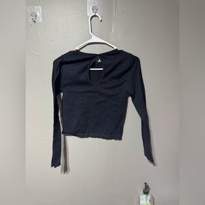 Eye Candy Black Long Sleeve Crop Top